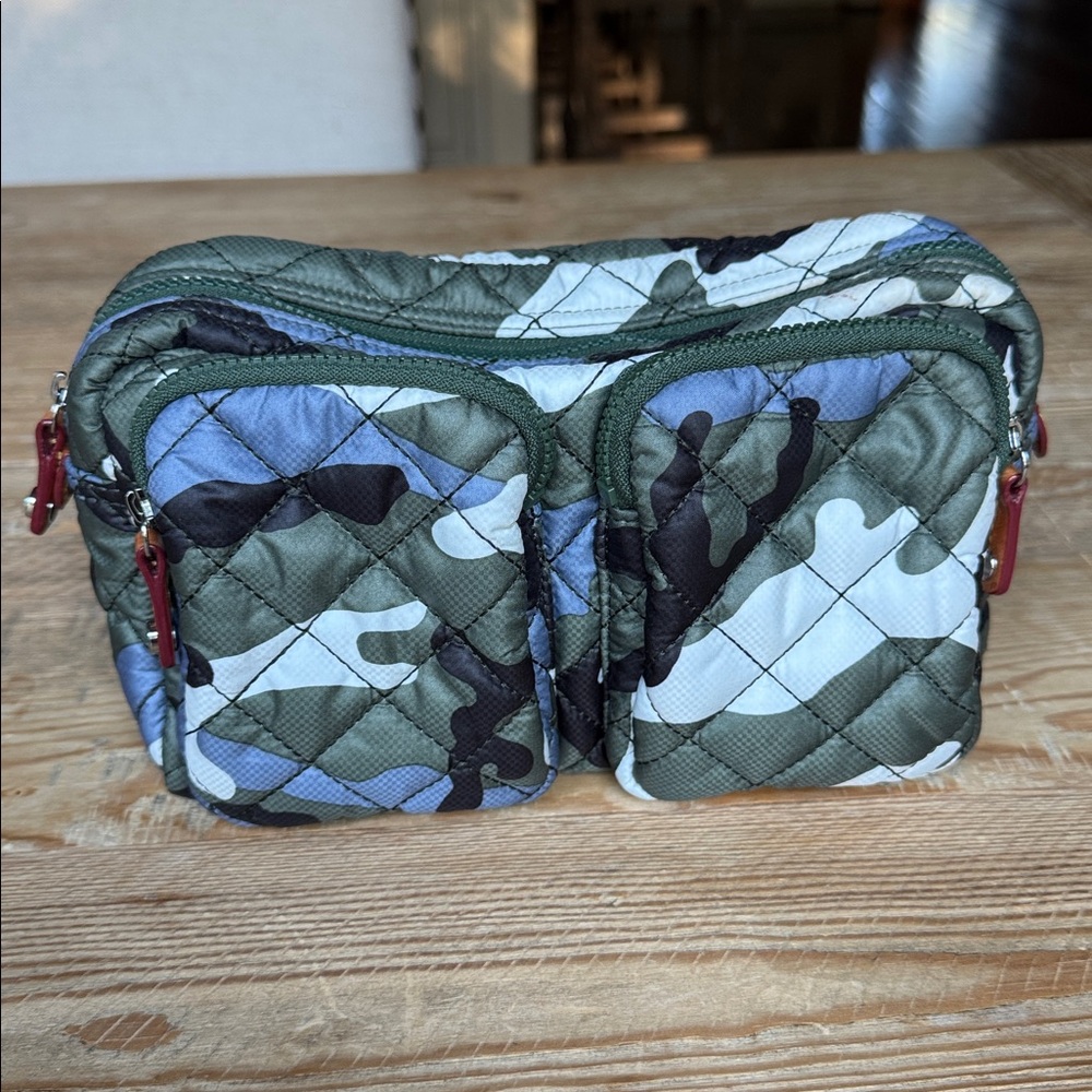 MZ Wallace Camouflage Quilted mini camo cosmetic case EUC - discontinued. Rare.